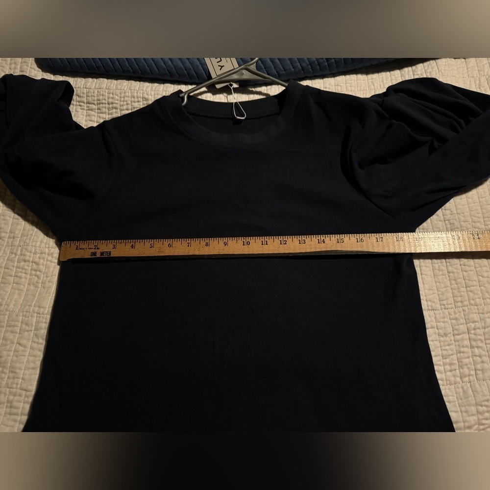 Yundai Navy Long Sleeve Navy Blue Crew Neck Sweatshirt Sz M - Picture 8 of 9